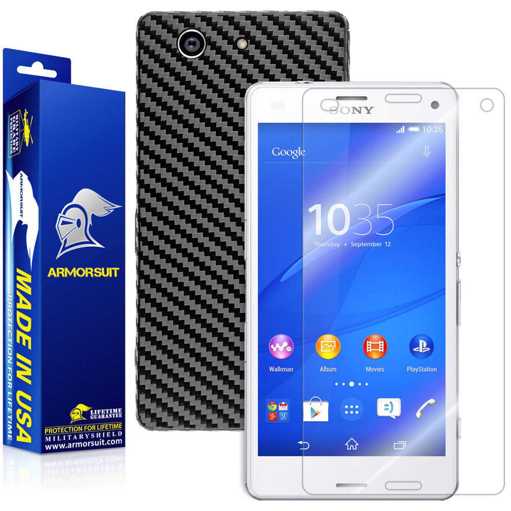 Sony Z3 Compact Screen Protector + Black Carbon Skin – ArmorSuit