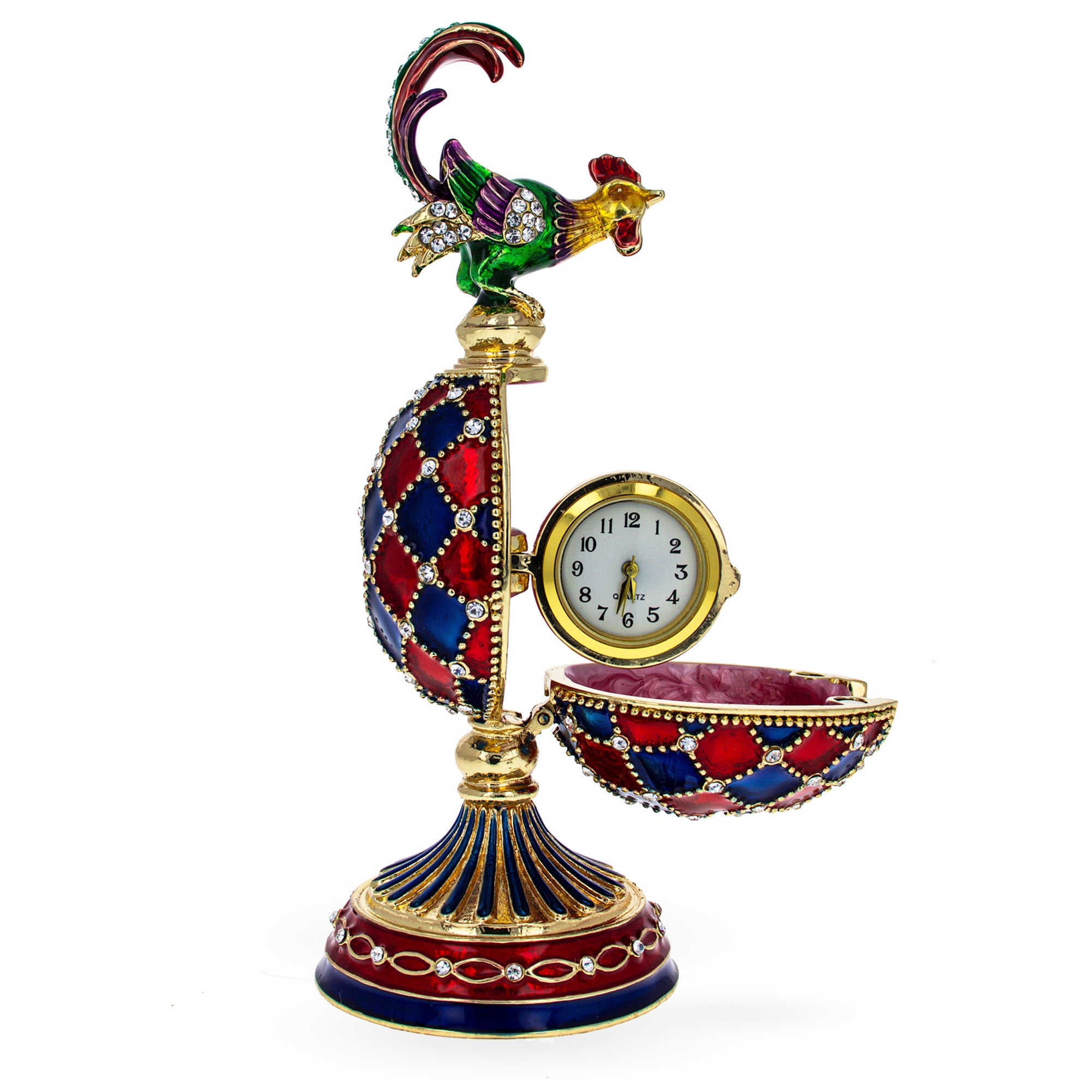 Rooster with the Surprise Clock Royal Inspired Easter Egg