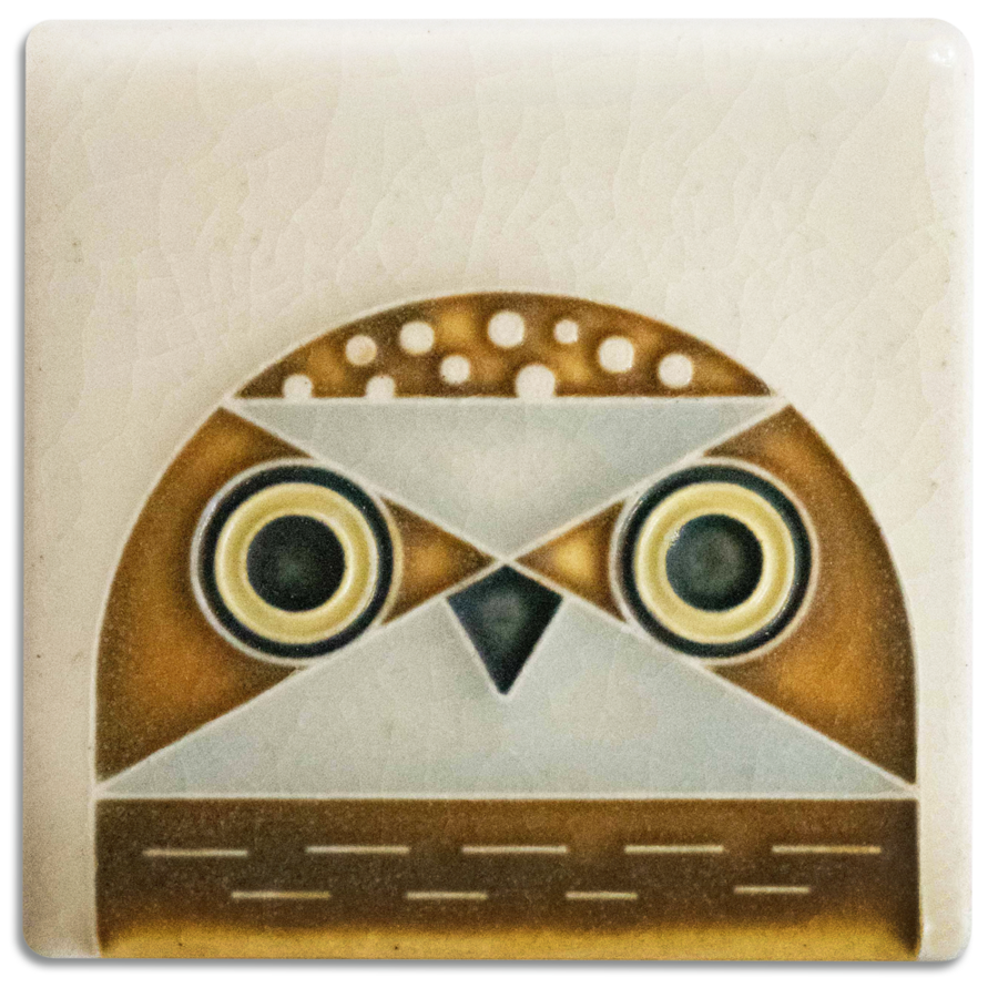 3x3 Owlet Tile (Charley Harper) by Motawi Tileworks