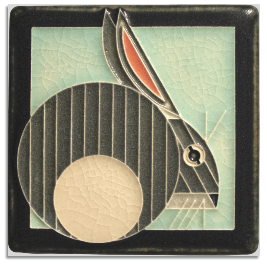 4x4 Hare Tile (Charley Harper) by Motawi Tileworks