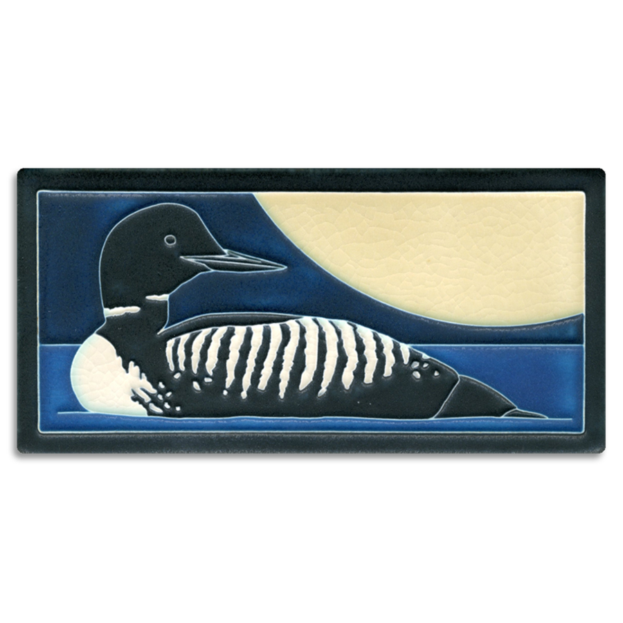 4x8 Loon Tile (Charley Harper) by Motawi Tileworks