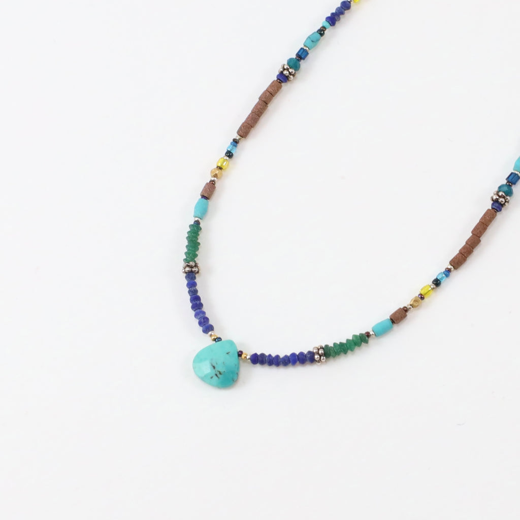 Necklace with tiny turquoise seed beads by Chipita – PINCH