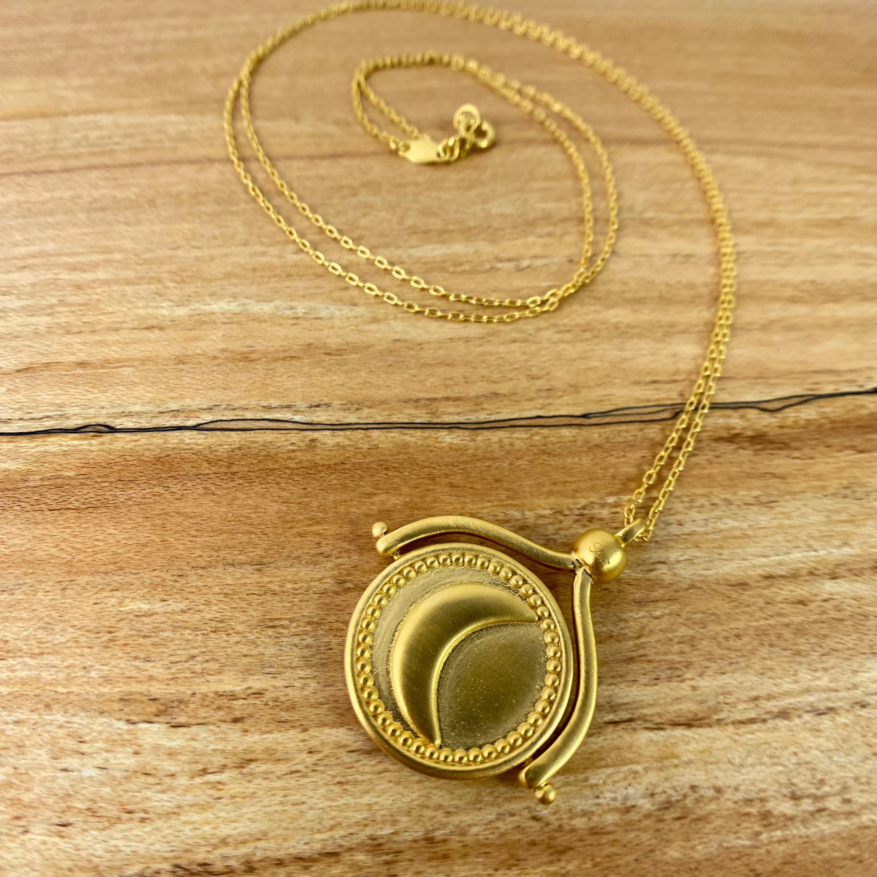 "Make A Wish" Spinning Sun and Moon Necklace by Satya Jewelry