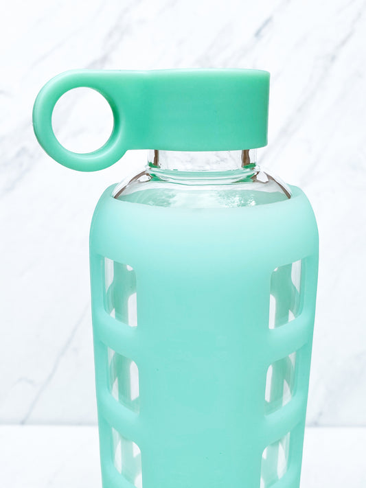 Clear Reusable Water Bottles with Infuser - Forest Green 20 oz Peacock Green