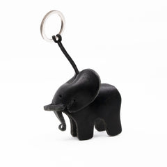 afrographic elephant key ring in black