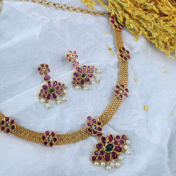 ruby short necklace