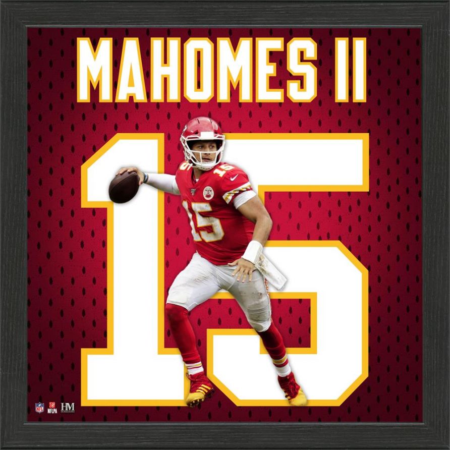 Patrick Mahomes Kansas City Chiefs 27 x 39 Framed Art Jersey Print