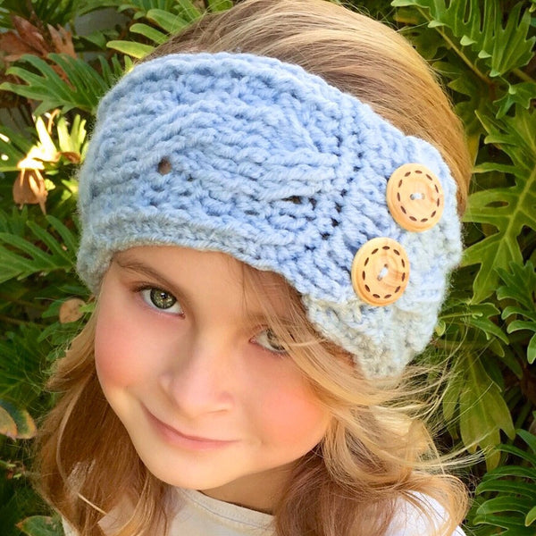 Cable Head Warmer Crochet Pattern - Honore' Warmer – Ava Girl Designs