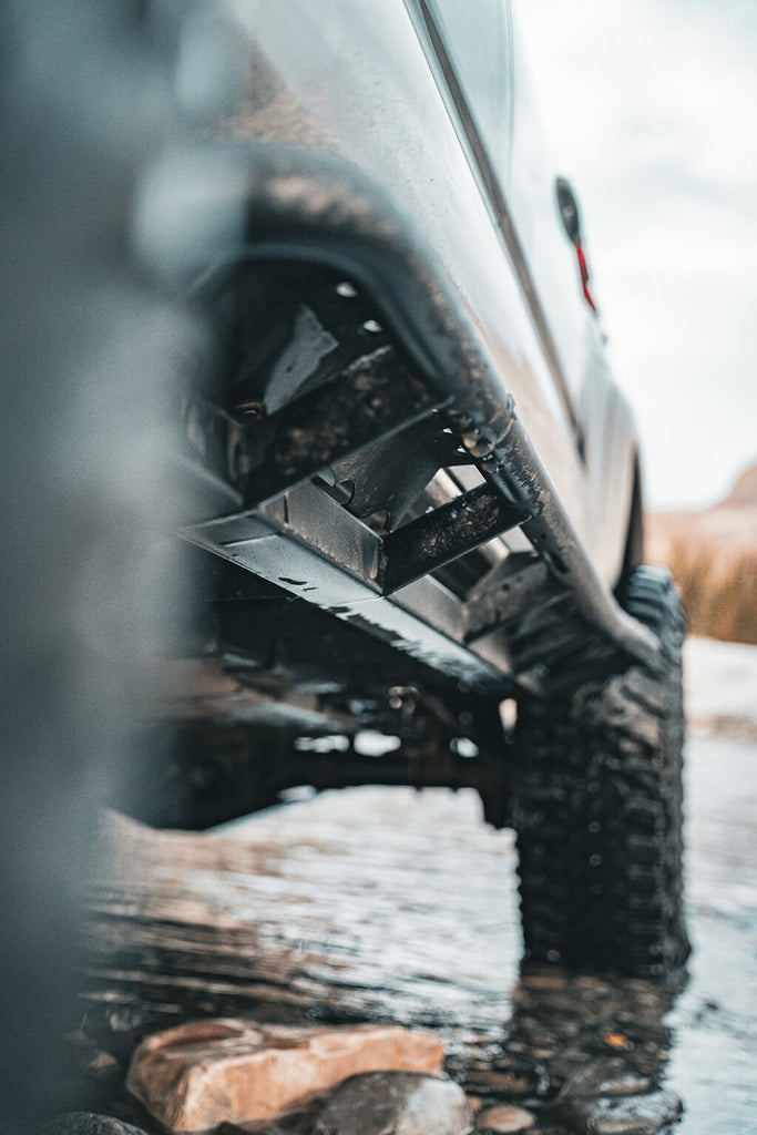 Rock sliders on Toyota Tacoma