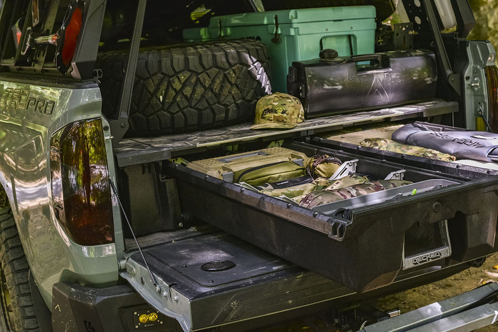 Smitty uses a DECKED Drawer System to keep things clean and organized