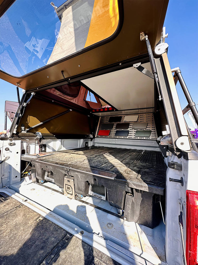 GoFastCamper installed over a DECKED Drawer System