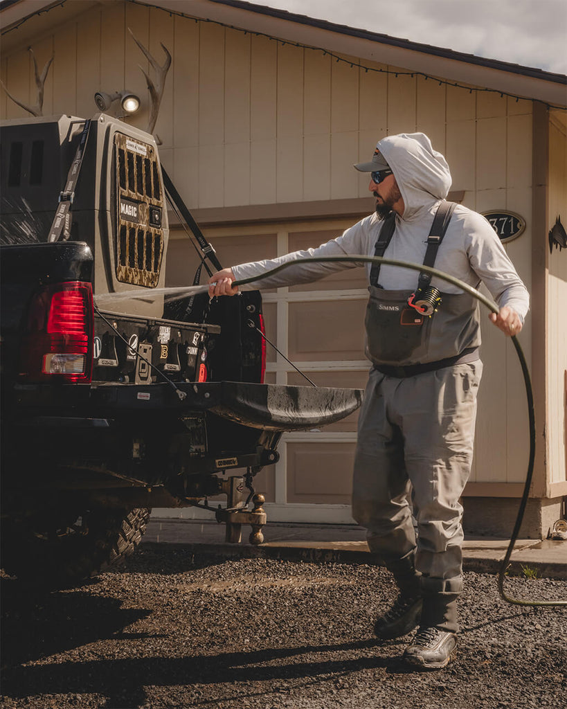 Cleanup is as easy as rinsing the bed with a hose