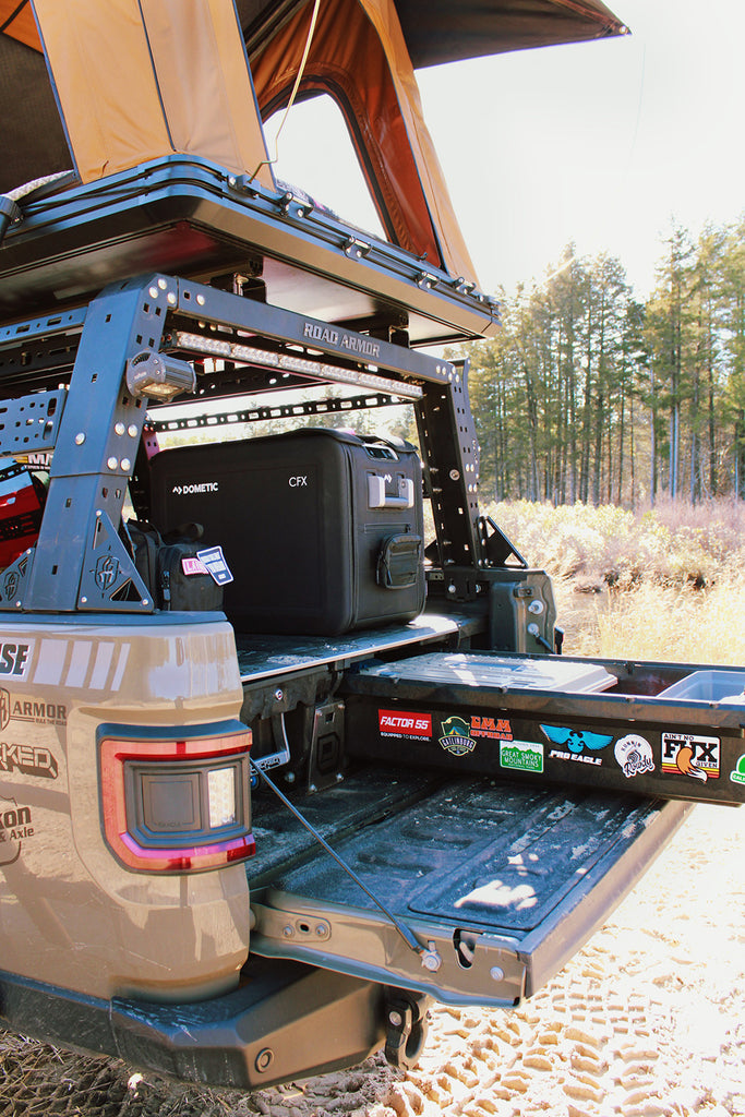 DECKED Drawer System in bed of Jeep Gladiator