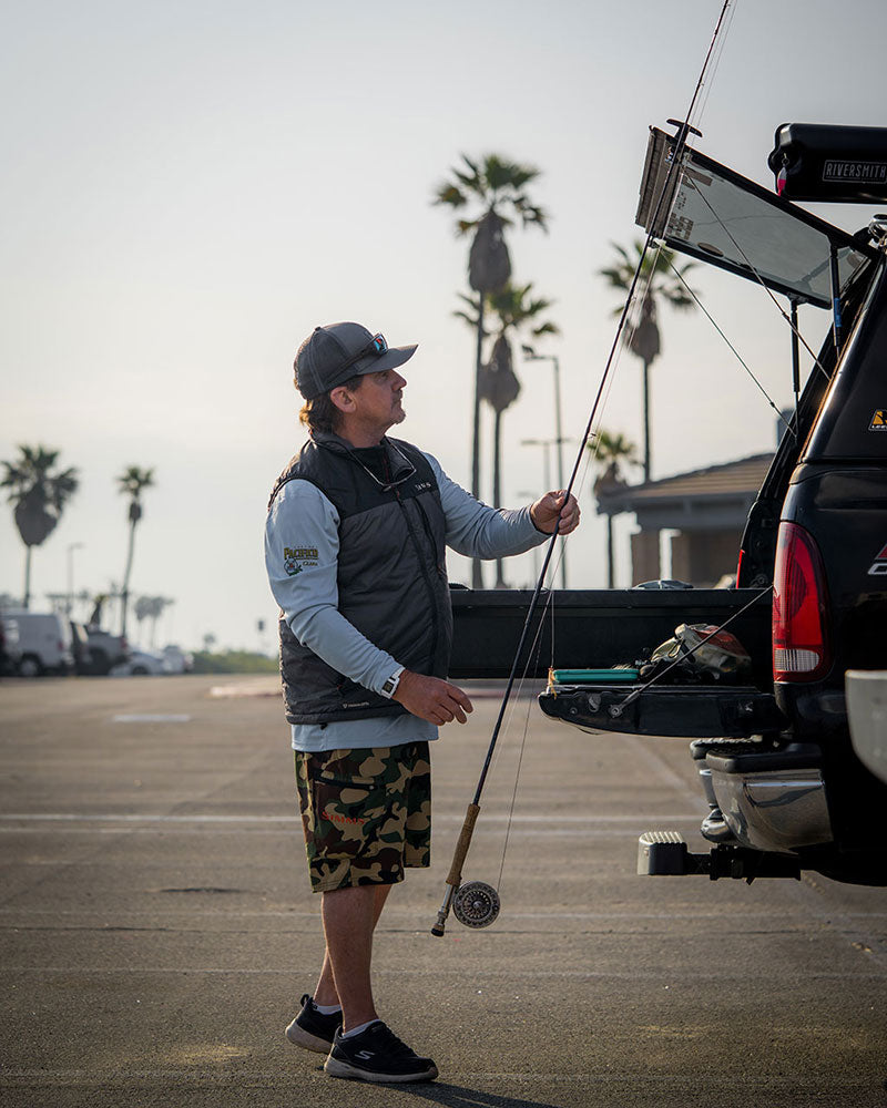 Vaughn Podmore prepares to fish