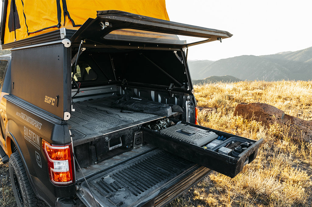 Go Fast Camper and DECKED Drawer System for shelter and organization