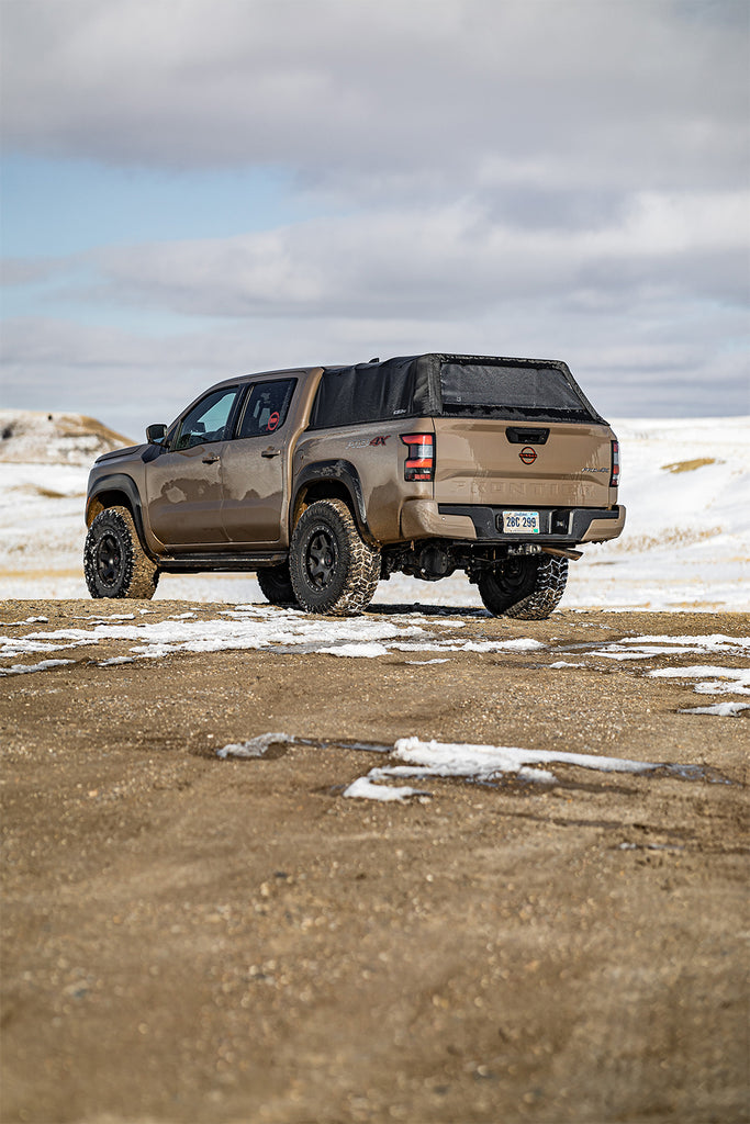 Rear three-quarter view of the BHB Nissan Frontier