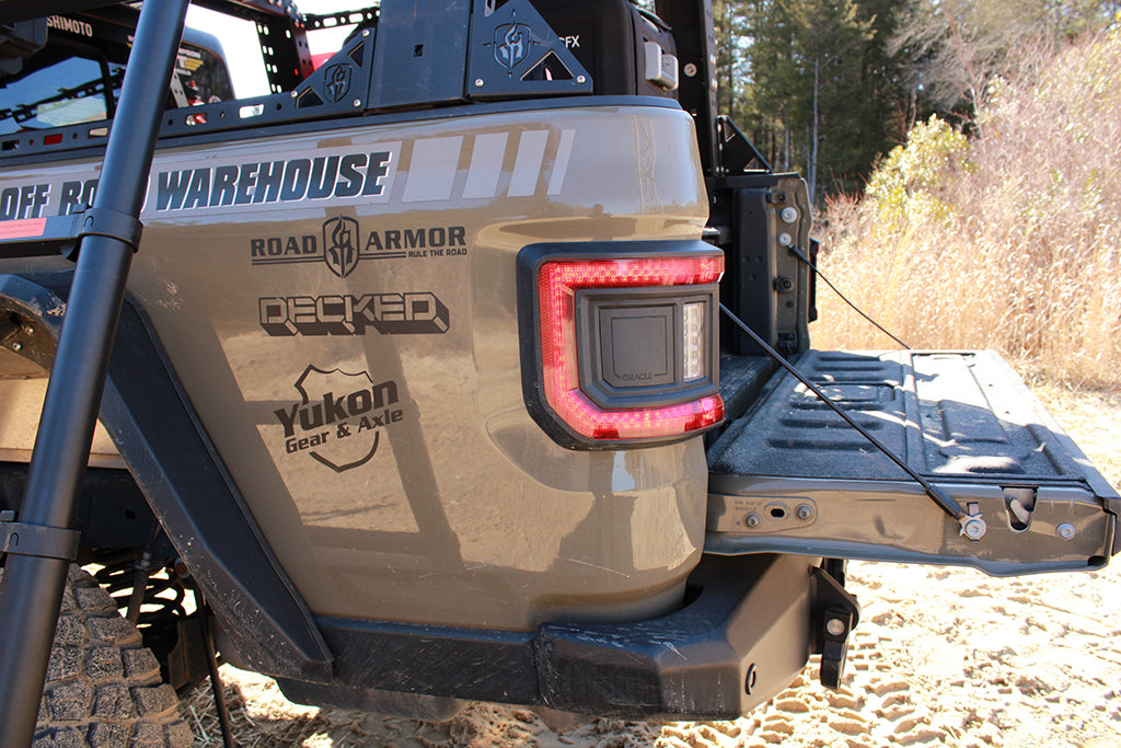 List of sponsors on side of Jeep