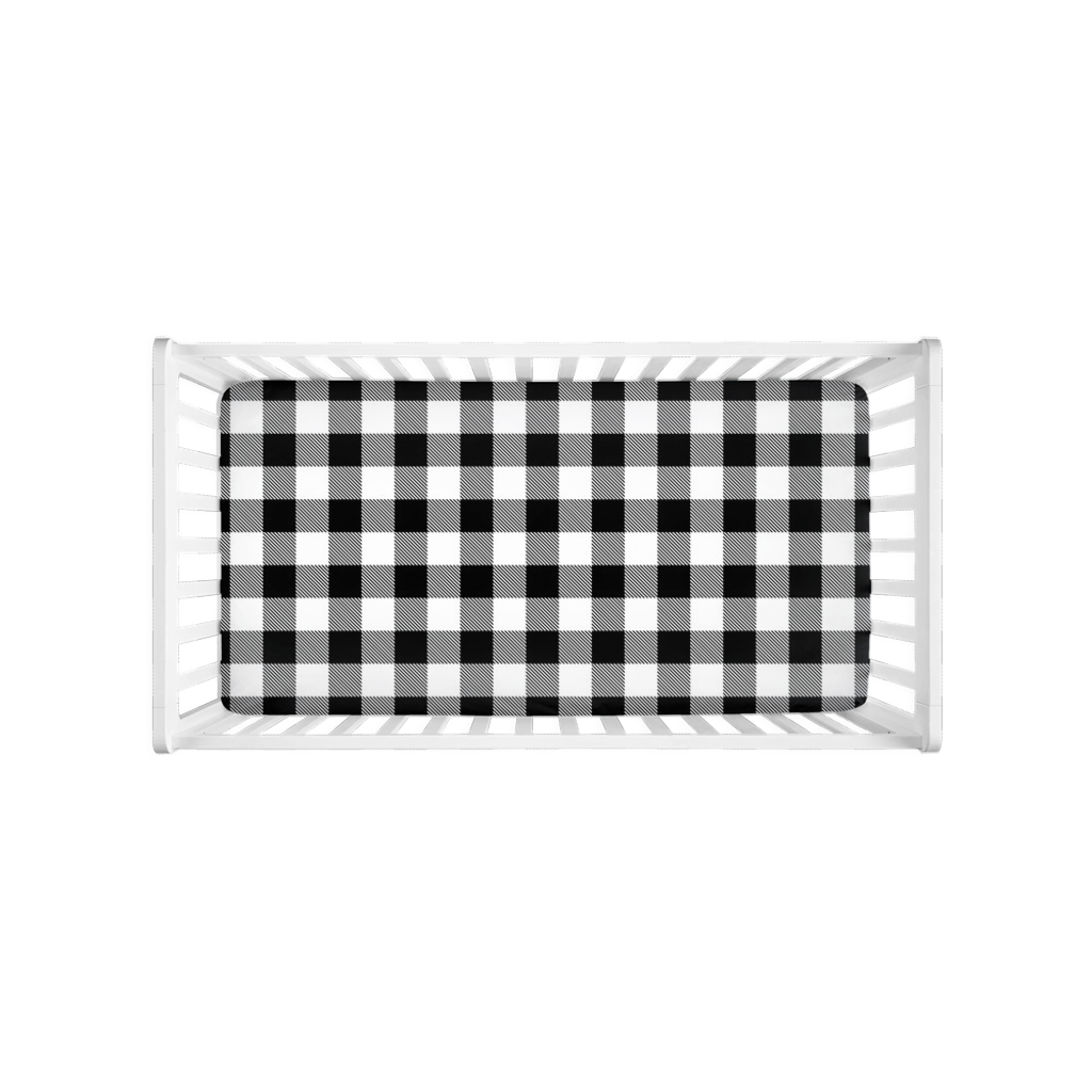 black and white buffalo check crib sheet