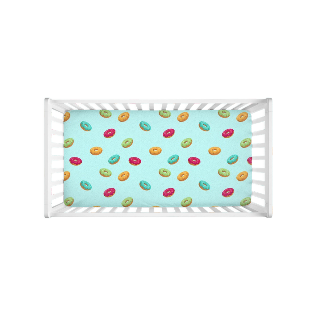 light blue crib sheet