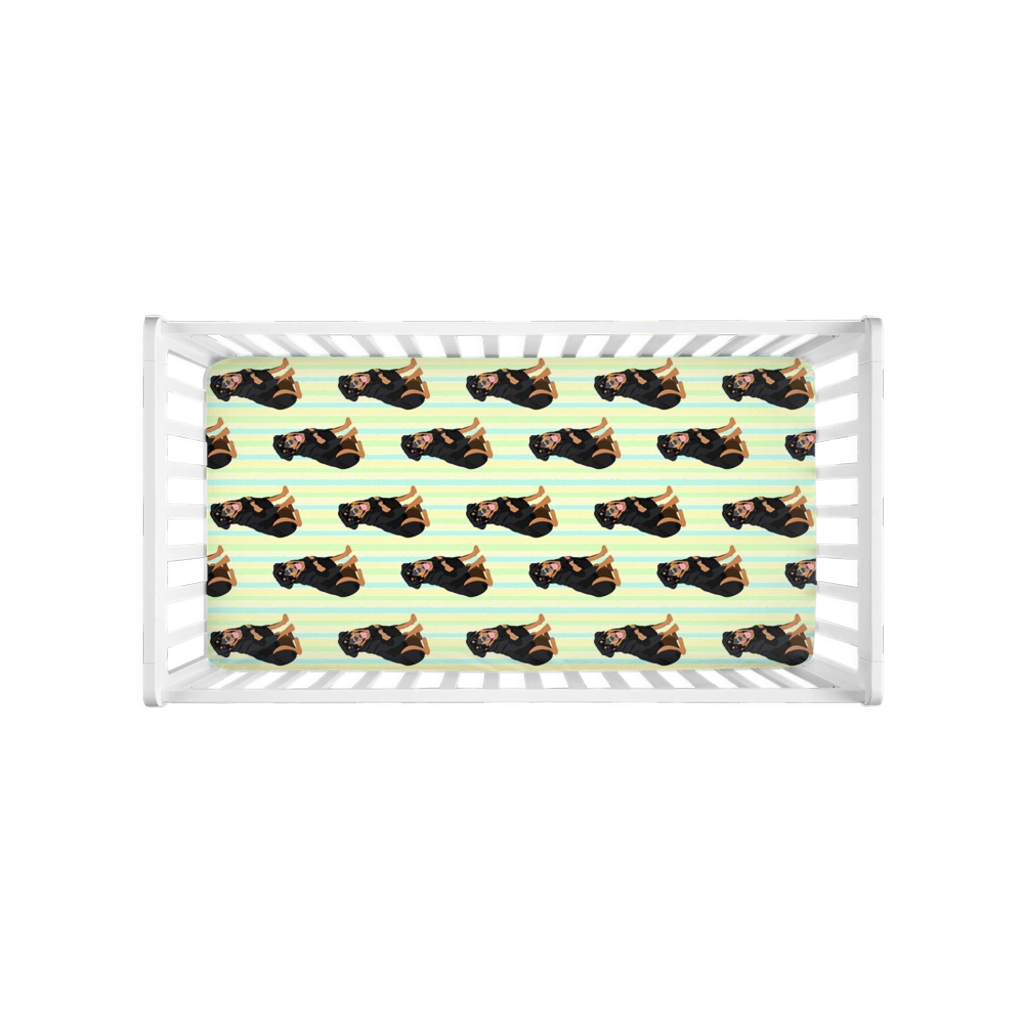 Rottweiler Striped Crib Sheet Babalus By Lucy