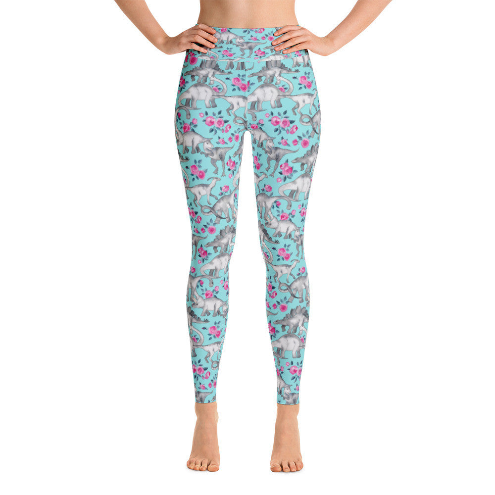 Dinosaurs & Flowers Yoga Leggings – Babalus By Lucy