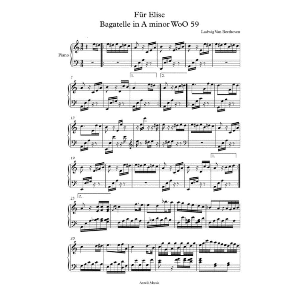 Fur Elise Piano Sheet Music Music Sheet Collection - roblox piano songs fur elise