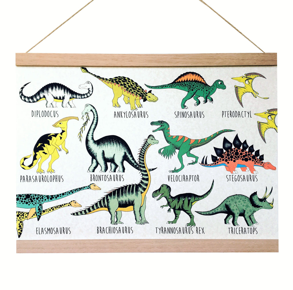 Art Hanger Dinosaur Name Chart A3+ Dino Raw