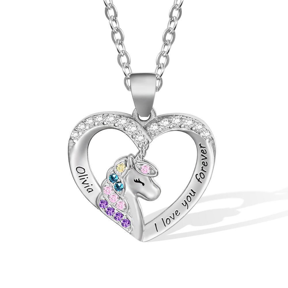 unicorn heart necklace