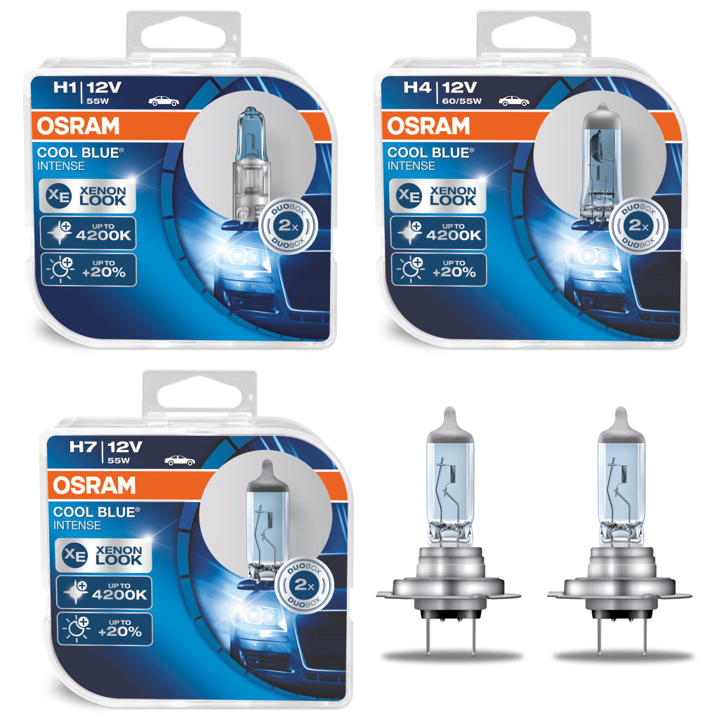 Osram Cool Blue Intense 20 H1 H4 H7 Halogen 4200k Bulbs Lights Set Duo Box Ebay