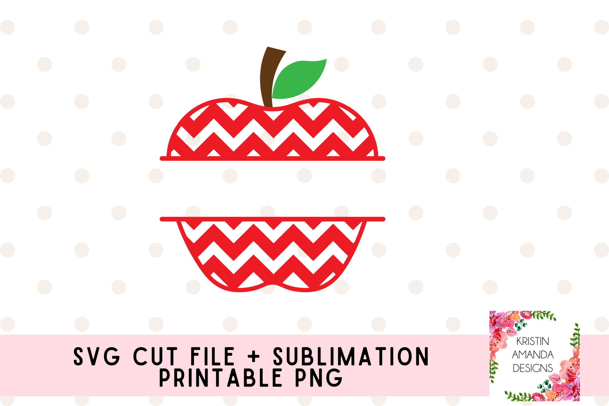 Download Chevron Apple Monogram Frame Svg Cut File And Png Cricut Silhouett Kristin Amanda Designs