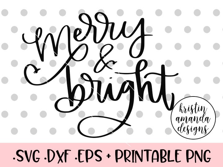 Download Merry and Bright Christmas Tree SVG DXF EPS PNG Cut File ...