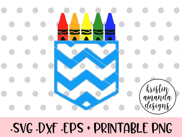 Download Teacher Chevron Pocket Crayons SVG DXF EPS PNG Cut File ...