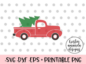 Download Vintage Christmas Truck Farmhouse Svg Dxf Eps Png Cut File Cricut Kristin Amanda Designs