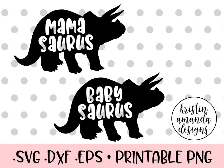 Download Mamasaurus Babysaurus Dinosaur SVG DXF EPS PNG Cut File ...