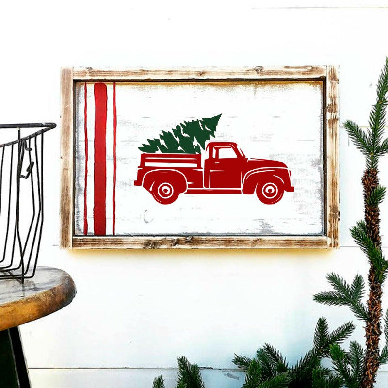 Download Vintage Christmas Truck SVG DXF EPS PNG Cut File • Cricut • Silhouette - Kristin Amanda Designs