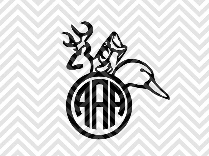Download Hunting Monogram (Letters Not Included) SVG Cut File and ...