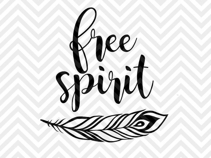 Free Spirit Feather SVG and DXF Cut File • PNG • Vector ...