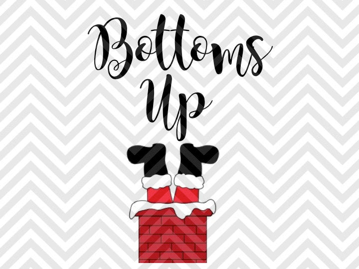 Download Bottoms Up Wine Santa Christmas SVG and DXF Cut File • PNG ...