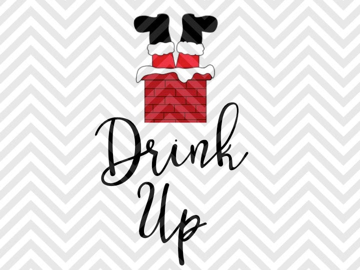 Download Drink Up Santa Wine Christmas SVG and DXF Cut File • PNG ...