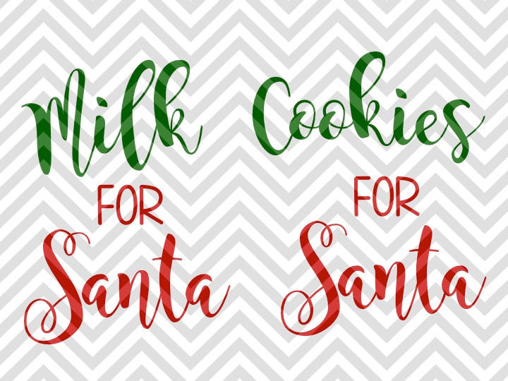 Milk for Santa Cookies Christmas SVG and DXF Cut File • PNG • Vector