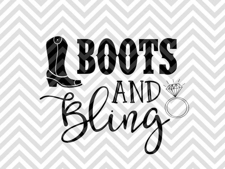 Download Boots and Bling Wedding Bachelorette Party SVG and DXF Cut ...