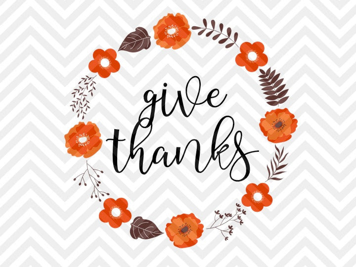 Download Give Thanks Fall Thanksgiving Wreath Grateful Heart SVG ...