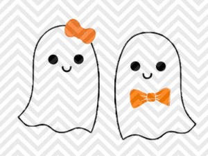 Download Cute Ghost Halloween Girl Boy Bowtie Bow Svg And Dxf Cut File Png Kristin Amanda Designs