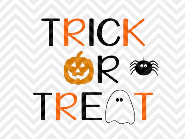 Trick or Treat Halloween Pumpkin Ghost SVG and DXF Cut ...