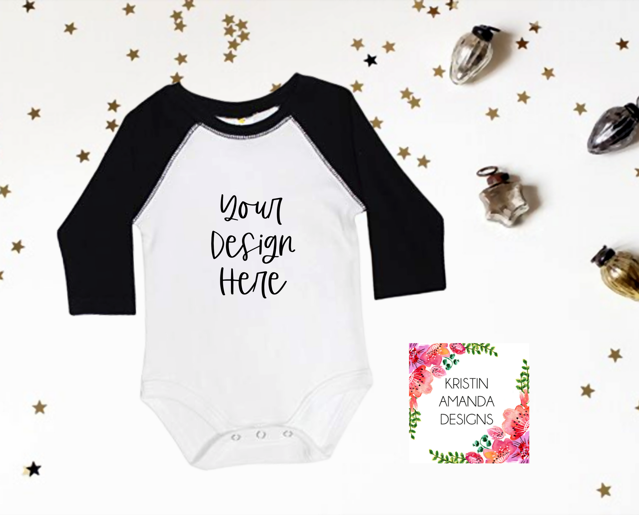 Download New Years Eve Christmas Bella Canvas Raglan T Shirt Mockup Image Stoc Kristin Amanda Designs