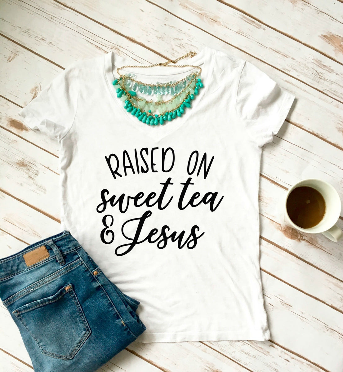 Download Raised on Sweet Tea and Jesus SVG DXF EPS PNG Cut File ...