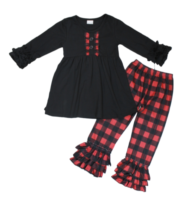 buffalo plaid baby girl outfit