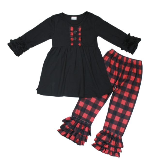 baby girl flannel outfit