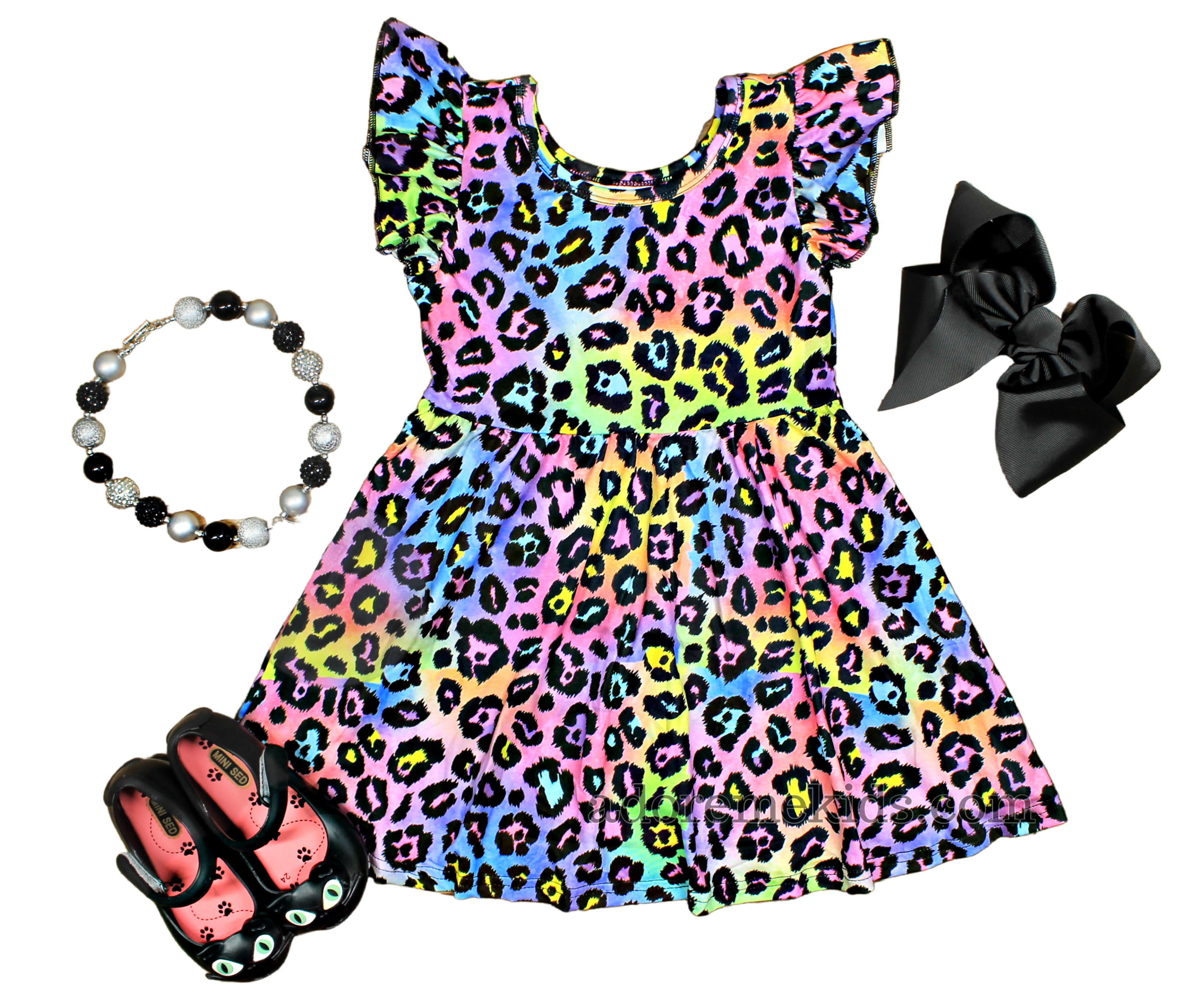 rainbow leopard dress