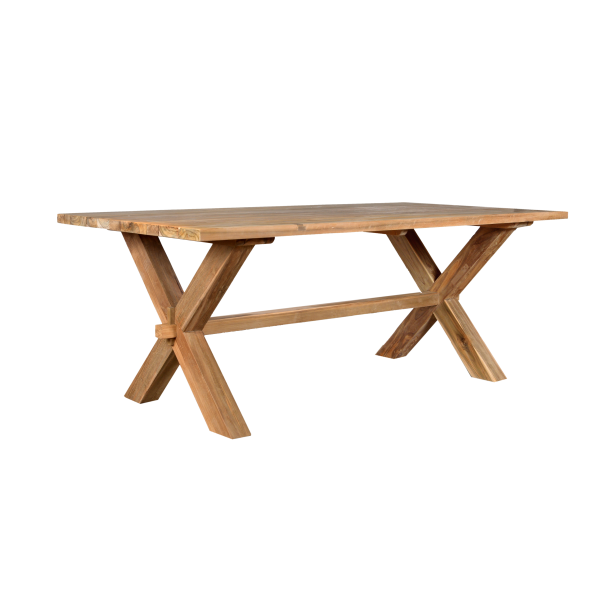 outdoor teak trestle table